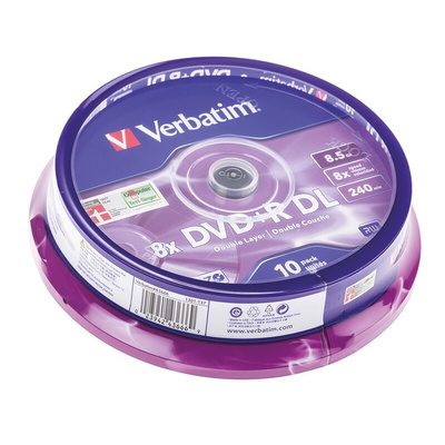 Verbatim DVD+R DL, 8.5 GB, 8X, 10 Pack