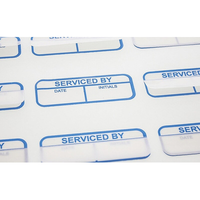 RS PRO Adhesive Pre-Printed Label-Serviced By-. Quantity: 120