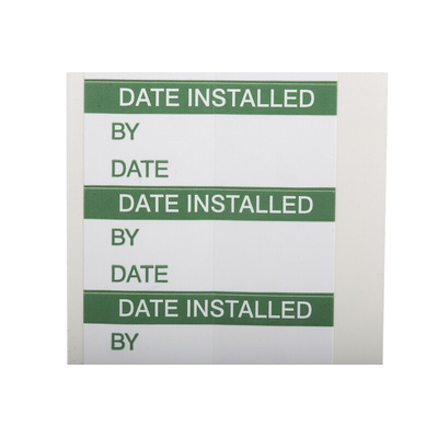 RS PRO Adhesive Pre-Printed Adhesive Label-Date Installed-. Quantity: 140