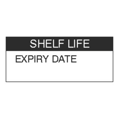 RS PRO Adhesive Pre-Printed Adhesive Label-Shelf Life-. Quantity: 140