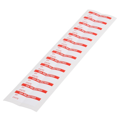 RS PRO Adhesive Pre-Printed Adhesive Label-QA Rejected-. Quantity: 140