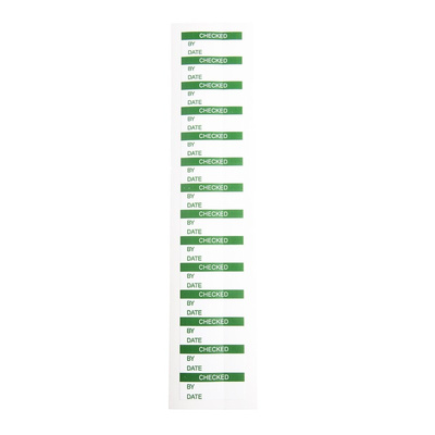 RS PRO Adhesive Pre-Printed Adhesive Label-Checked-. Quantity: 140