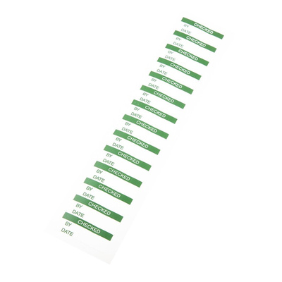 RS PRO Adhesive Pre-Printed Adhesive Label-Checked-. Quantity: 140