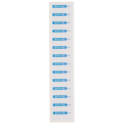 RS PRO Adhesive Pre-Printed Adhesive Label-Batch No.-. Quantity: 140