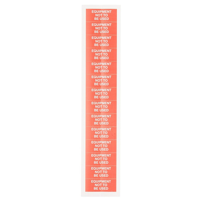 RS PRO Adhesive Pre-Printed Adhesive Label-Equipment Not To Be Used-. Quantity: 140