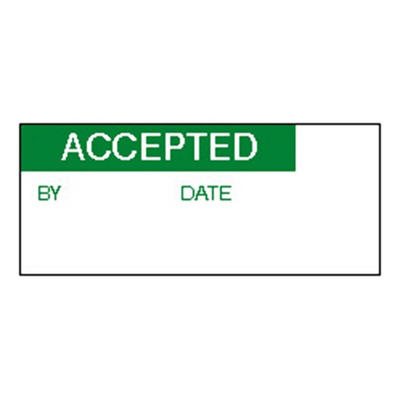RS PRO Adhesive Pre-Printed Adhesive Label-Accepted-. Quantity: 140