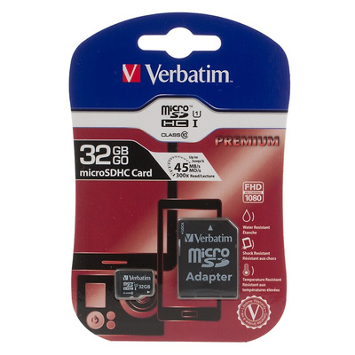 Verbatim 32 GB MicroSDHC Micro SD Card, Class 10, UHS-1 U1