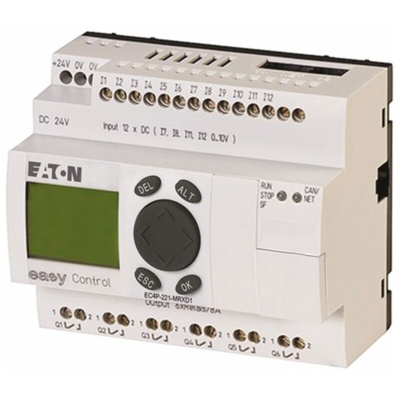 Eaton Easy Series Logic Module for Use with easyControl, 24 V dc Supply, Relay Output, 12-Input, Analogue, Digital Input