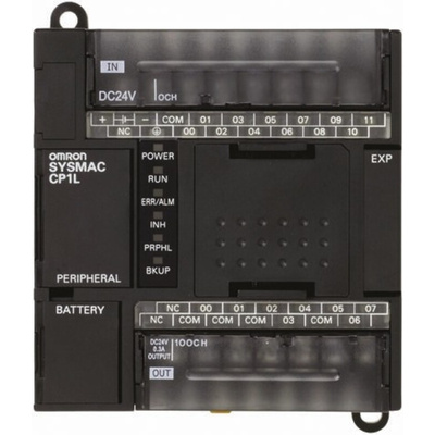 Omron CP1L Series PLC CPU for Use with SYSMAC CP1L Series, Relay Output, 12 (DC)-Input, DC Input