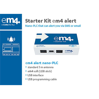 Crouzet em4 Series PLC CPU, PWM, Relay Output, 12 (Digital/Analogue), 4 (Digital)-Input, Analogue, Digital Input