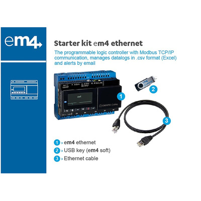 Crouzet em4 Series PLC CPU, PWM, Relay Output, 12 (Digital/Analogue), 4 (Digital)-Input, Analogue, Digital Input