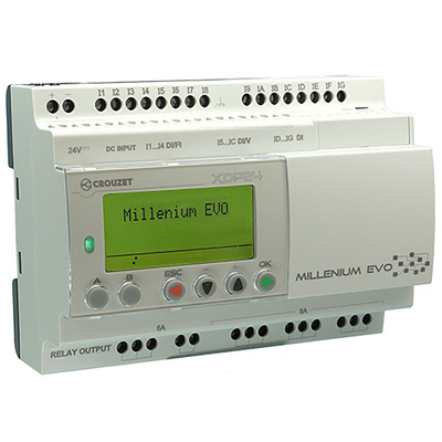 Crouzet Millenium Evo Series PLC CPU for Use with PLC, Relay Output, 16 (Digital)-Input, Digital Input