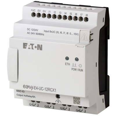 Eaton EasyE4 Series Logic Module, 12 V dc, 24 V dc Supply, Relay Output, 4 (Analogue), 8 (Digital)-Input, Analogue,