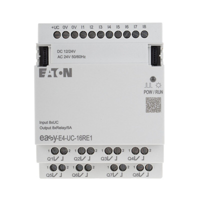 Eaton EasyE4 Series Logic Module, 12 V dc, 24 V dc Supply, Relay Output, 8-Input, Digital Input