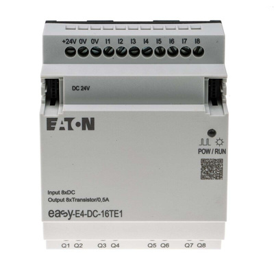 Eaton EasyE4 Series Logic Module, 24 V dc Supply, Transistor Output, 8-Input, Digital Input