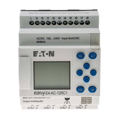 Eaton EasyE4 Series Control Relay, 100 → 240 V ac/dc Supply, Digital, Relay Output, 8-Input, Digital Input