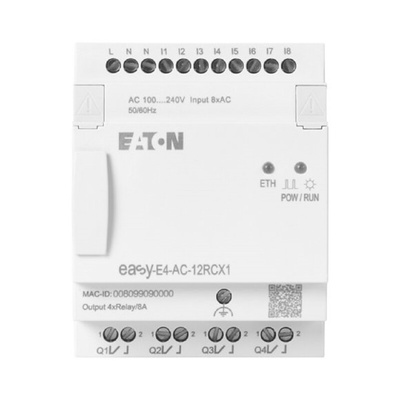 Eaton EasyE4 Series Control Relay, 100 → 240 V ac/dc Supply, Digital, Relay Output, 8-Input, Digital Input