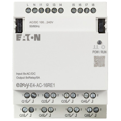 Eaton EasyE4 Series Module, 100 → 240 V ac/dc Supply, Digital, Relay Output, 8-Input, Digital Input