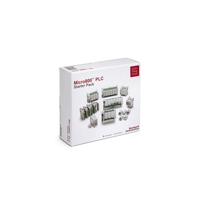 Rockwell Automation Micro 820 Series PLC CPU Starter Kit for Use with Micro 800 Controllers, Relay Output, 12-Input