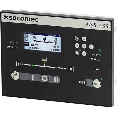 Socomec ATyS C55 Series Controller, 480 V Supply, Relay Output, 6-Input, Digital Input