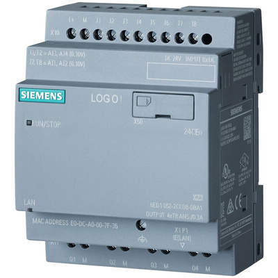 Siemens LOGO! Series PLC CPU for Use with LOGO! 8.3, 24 V dc Supply, Transistor Output, 12-Input, Analogue, Digital