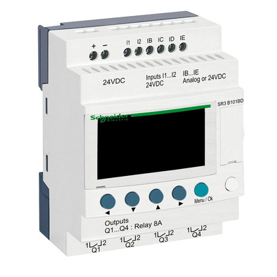 Schneider Electric Zelio Logic Series Logic Module, Relay Output, 6-Input, Discrete Input