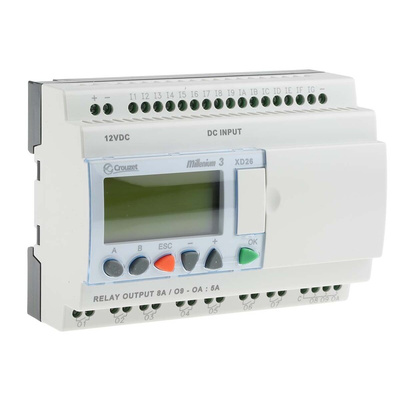 Crouzet Millenium 3 Series Logic Module, 12 V dc Supply, Relay Output, 16-Input, Analogue, Digital Input