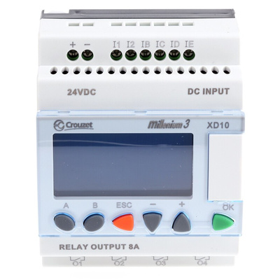 Crouzet Millenium 3 Series Logic Module, 24 V dc Supply, Relay Output, 6-Input, Analogue, Digital Input