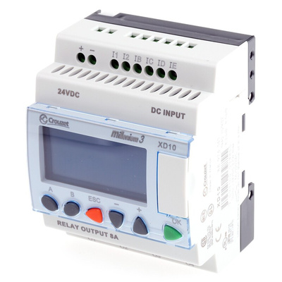 Crouzet Millenium 3 Series Logic Module, 24 V dc Supply, Relay Output, 6-Input, Analogue, Digital Input