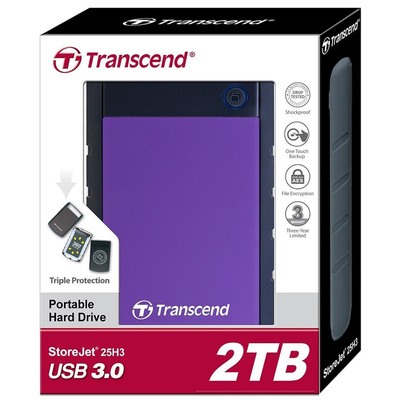 Transcend StoreJet 25H3 2 TB External Portable Hard Drive