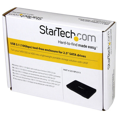 StarTech.com 2.5in SATA Hard Drive Enclosure, USB 3.1