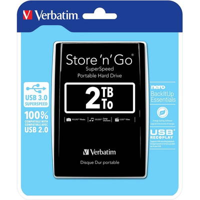 Verbatim Store 'n' Go 2 TB External Portable Hard Drive