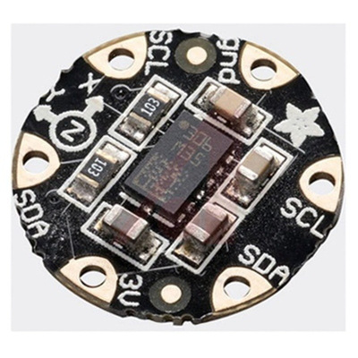 FLORA LSM303 1247 ADAFRUIT INDUSTRIES, 3-Axis Accelerometer, Magnetometer, Serial-I2C, 14-Pin LGA