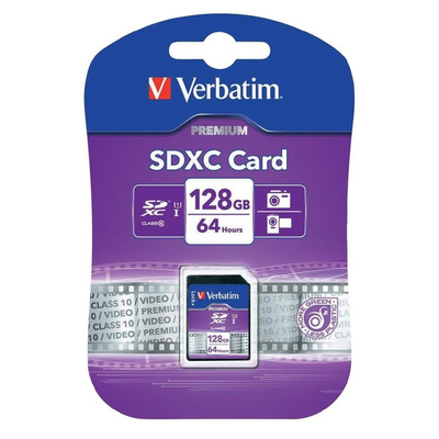 Verbatim 128 GB SDXC SD Card, Class 10, UHS-1 U1