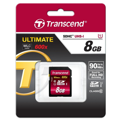Transcend 8 GB SDHC SD Card, Class 10, UHS-1 U1