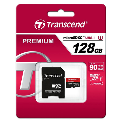Transcend 128 GB MicroSDXC Micro SD Card, Class 10, UHS-1 U1