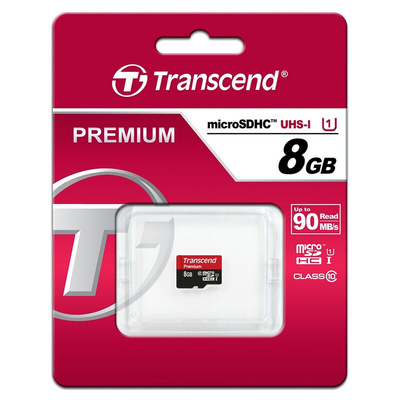 Transcend 8 GB MicroSDHC Micro SD Card, Class 10, UHS-1 U1
