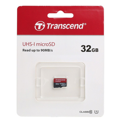 Transcend 32 GB MicroSDHC Micro SD Card, Class 10, UHS-1 U1