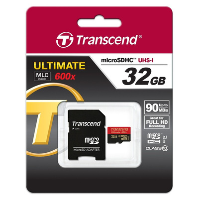 Transcend 32 GB MicroSDHC Micro SD Card, Class 10, UHS-1 U1