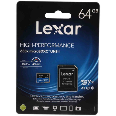 Lexar 64 GB Industrial MicroSDXC Micro SD Card, Class 10, UHS-1 U1
