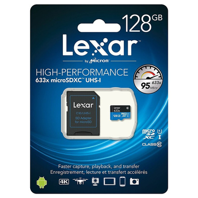 Lexar 128 GB Industrial MicroSDXC Micro SD Card, Class 10, UHS-1 U1