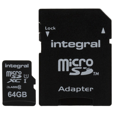 Integral Memory 64 GB MicroSDXC Micro SD Card, Class 10