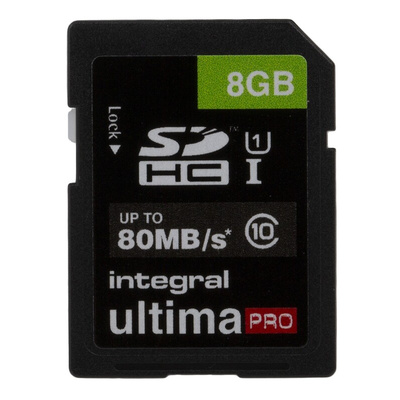 Integral Memory 8 GB SDHC SD Card, Class 10, UHS-1 U1