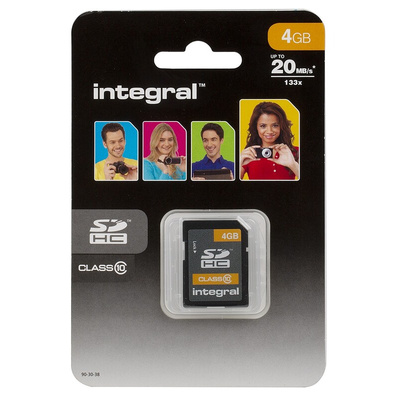 Integral Memory 4 GB SDHC SD Card, Class 10