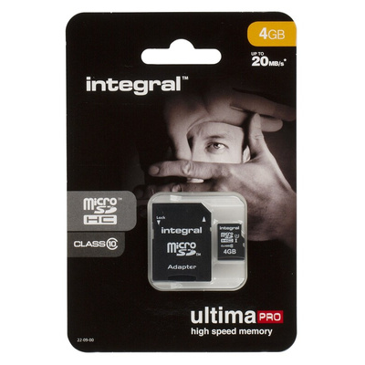 Integral Memory 4 GB MicroSDHC Micro SD Card, Class 10