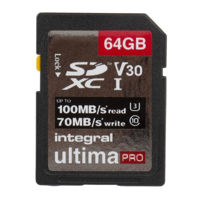 Integral Memory 64 GB SDXC SD Card, Class 10, UHS-1 U3