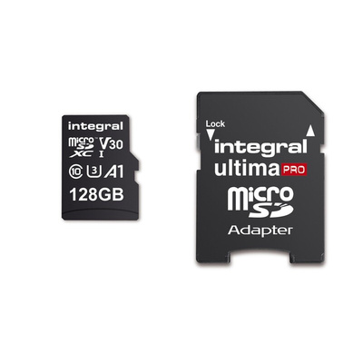 Integral Memory 128 GB MicroSDXC Micro SD Card, Class 10, UHS-1 U3