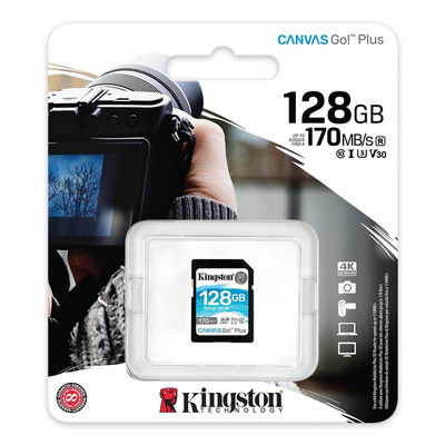 Kingston 128 GB SDXC SD Card, A2, Class 10, U3, UHS-I, V30