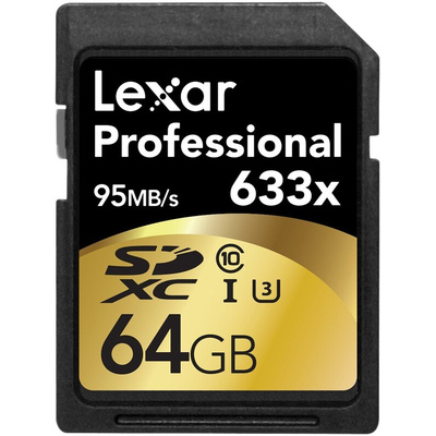 Lexar 64 GB SDXC SD Card, Class 10, UHS-1 U3