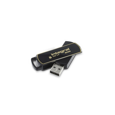 Integral Memory USB 3.0 Flash Drive 8 GB USB 3.0 Software Encrypted Flash Drive